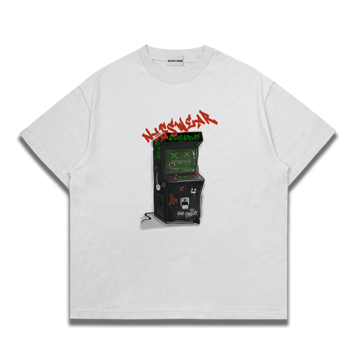 Arcade Oversized Graphic Tee – White